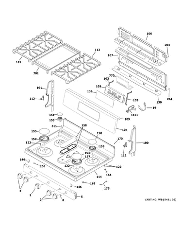 Control panel & cooktop