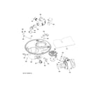 GE CDT765SSF0SS sump & motor mechanism diagram