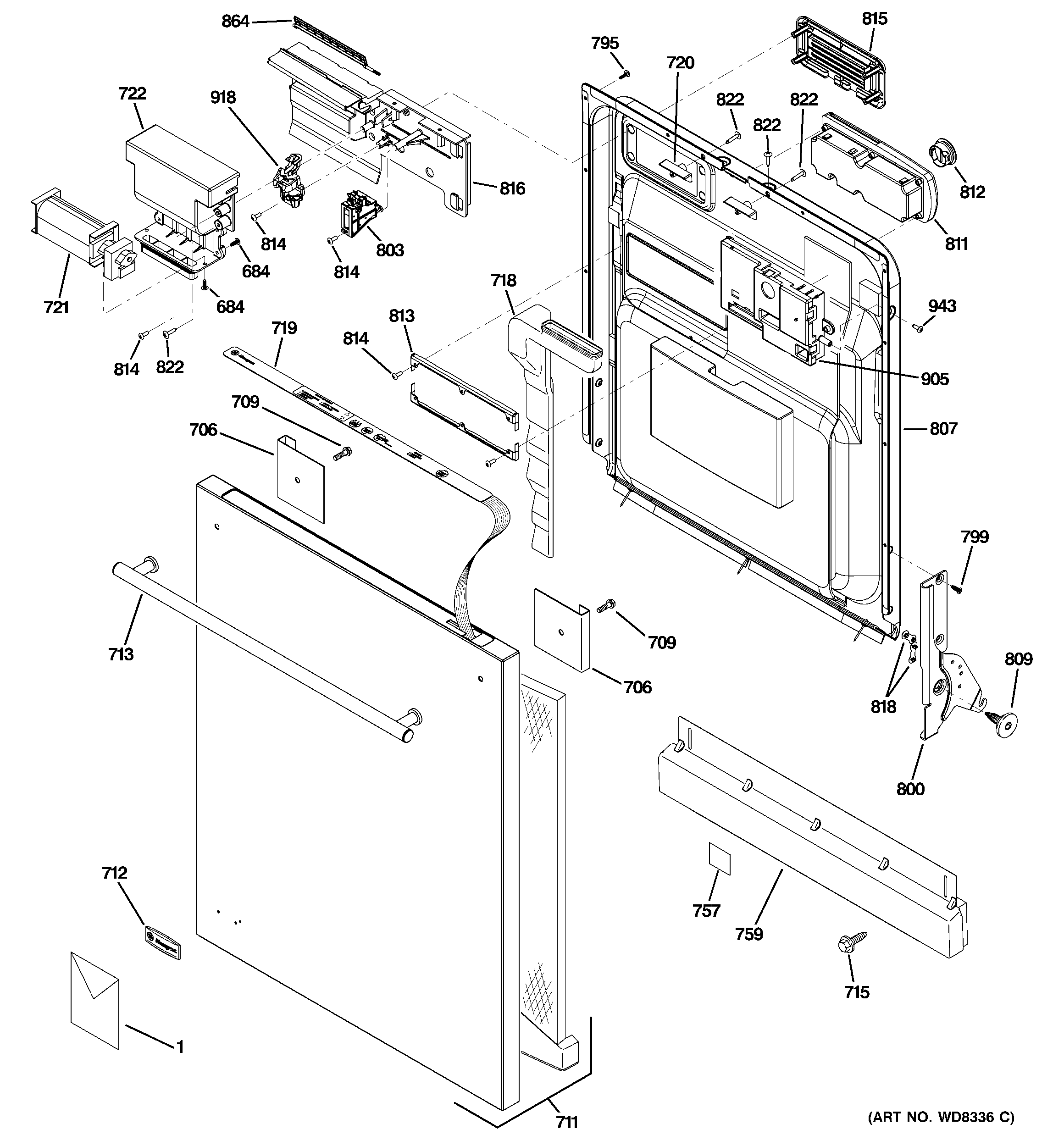 Escutcheon & door assembly