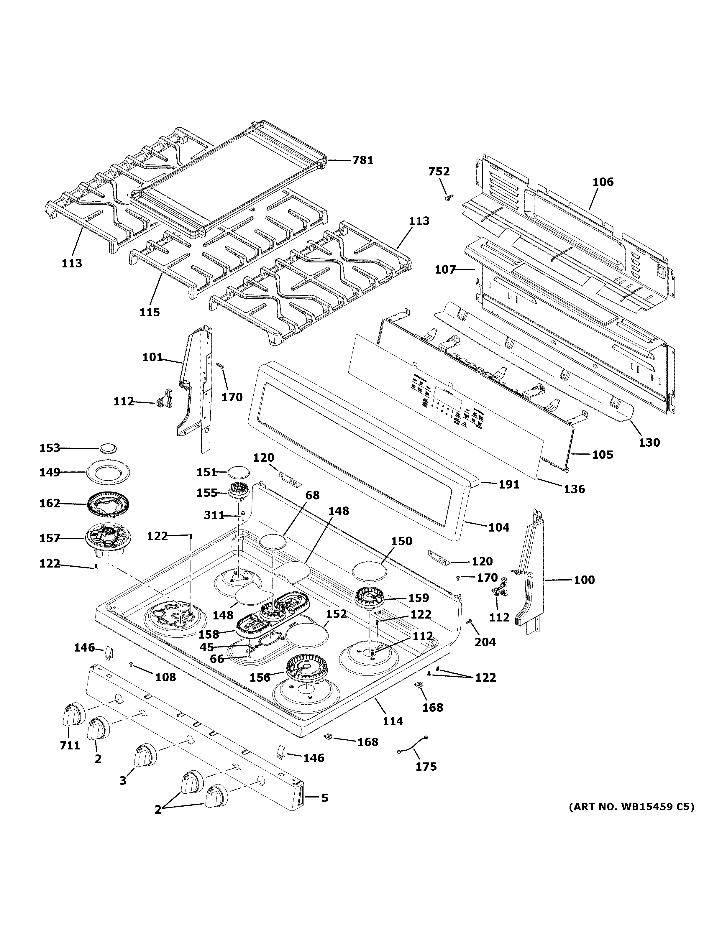 CONTROL PANEL & COOKTOP