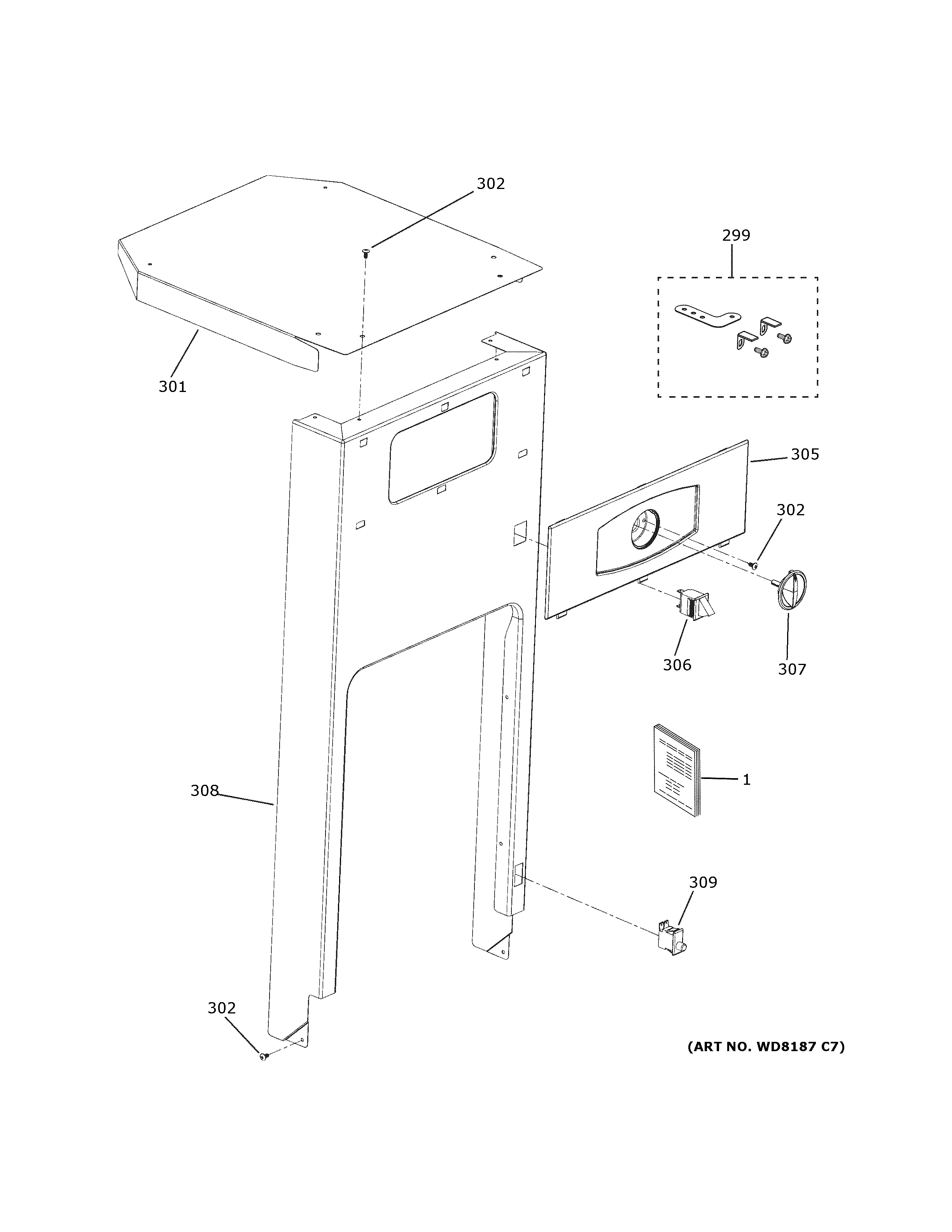 Cabinet & control parts