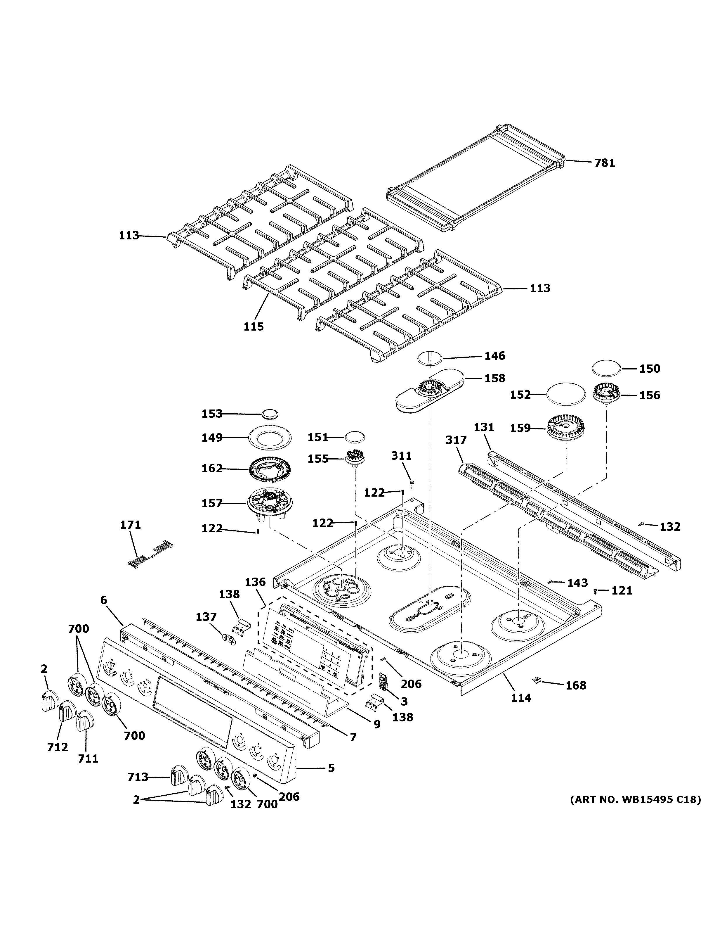 CONTROL PANEL & COOKTOP