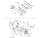 GE DRSR483GD0CC backsplash, blower & motor assembly diagram