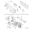 GE DRSR483EG5CC backsplash, blower & motor assembly diagram