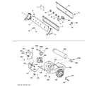 GE DRSR483ED0CC backsplash, blower & motor assembly diagram