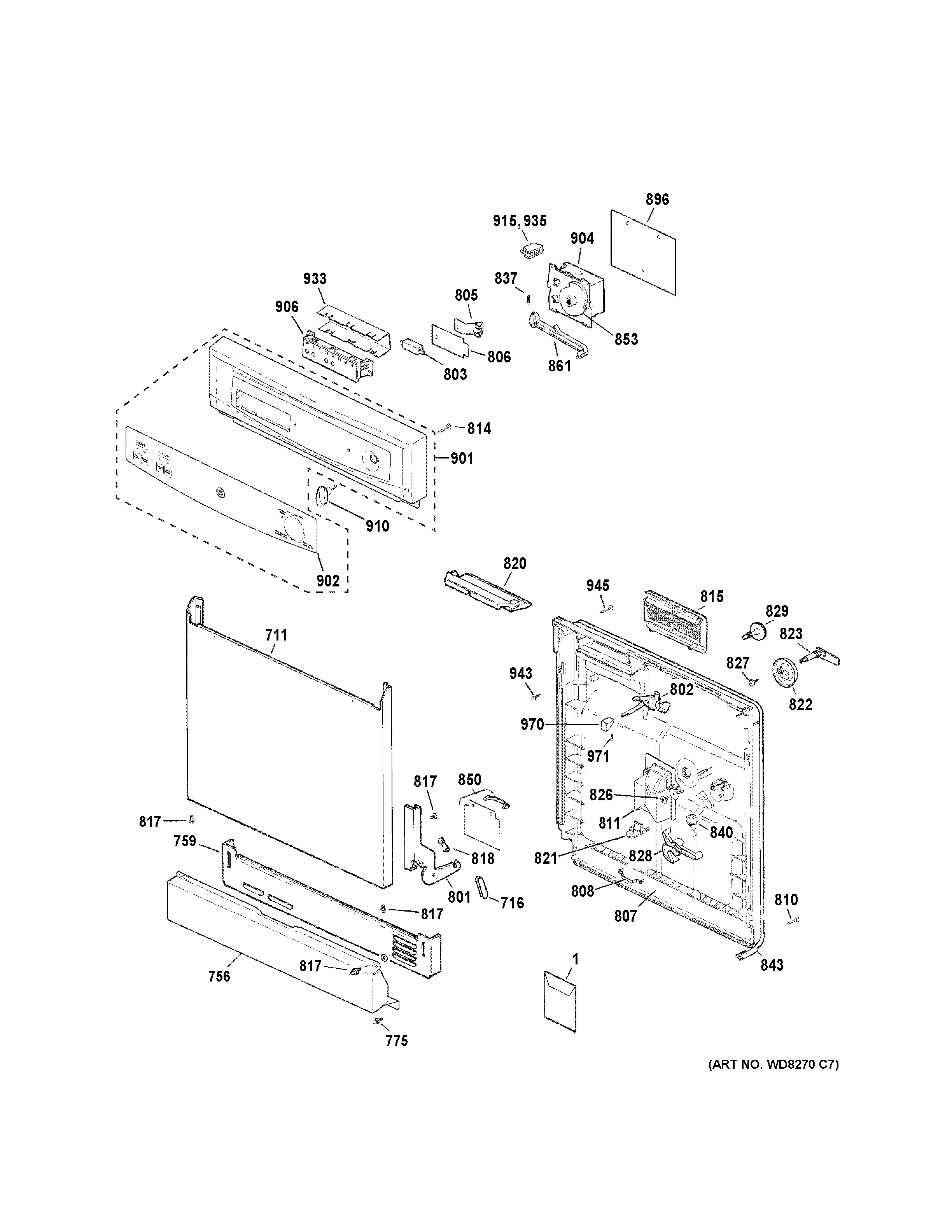Escutcheon & door assembly