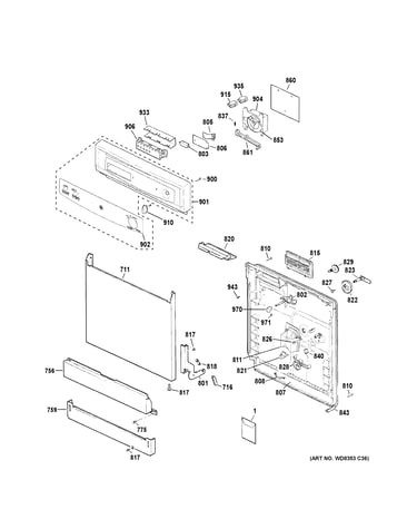 Escutcheon & door assembly