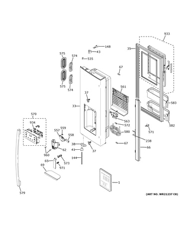 Dispenser door