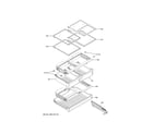 GE GYE18JEMAFDS fresh food shelves diagram