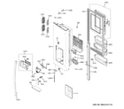 GE GYE18JEMKFDS dispenser door diagram