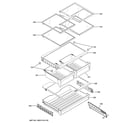 GE GFE24JBLLFTS fresh food shelves diagram