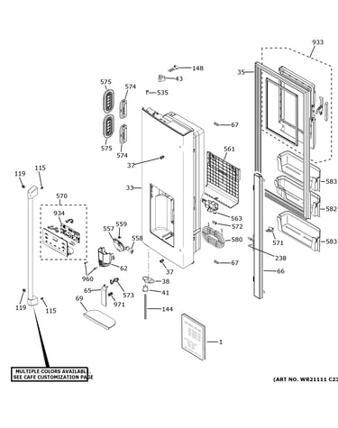 Dispenser door