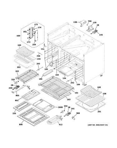 Oven cavity parts