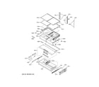 GE GWE23GENCDS fresh food shelves diagram