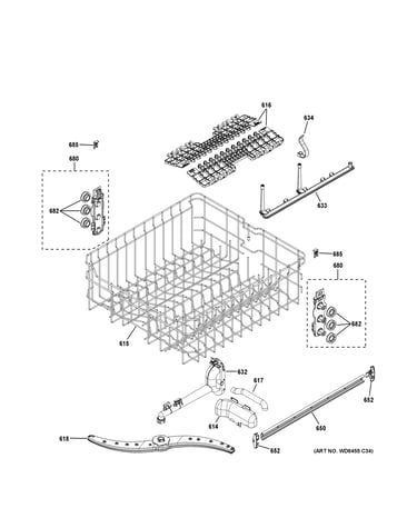 Upper rack assembly