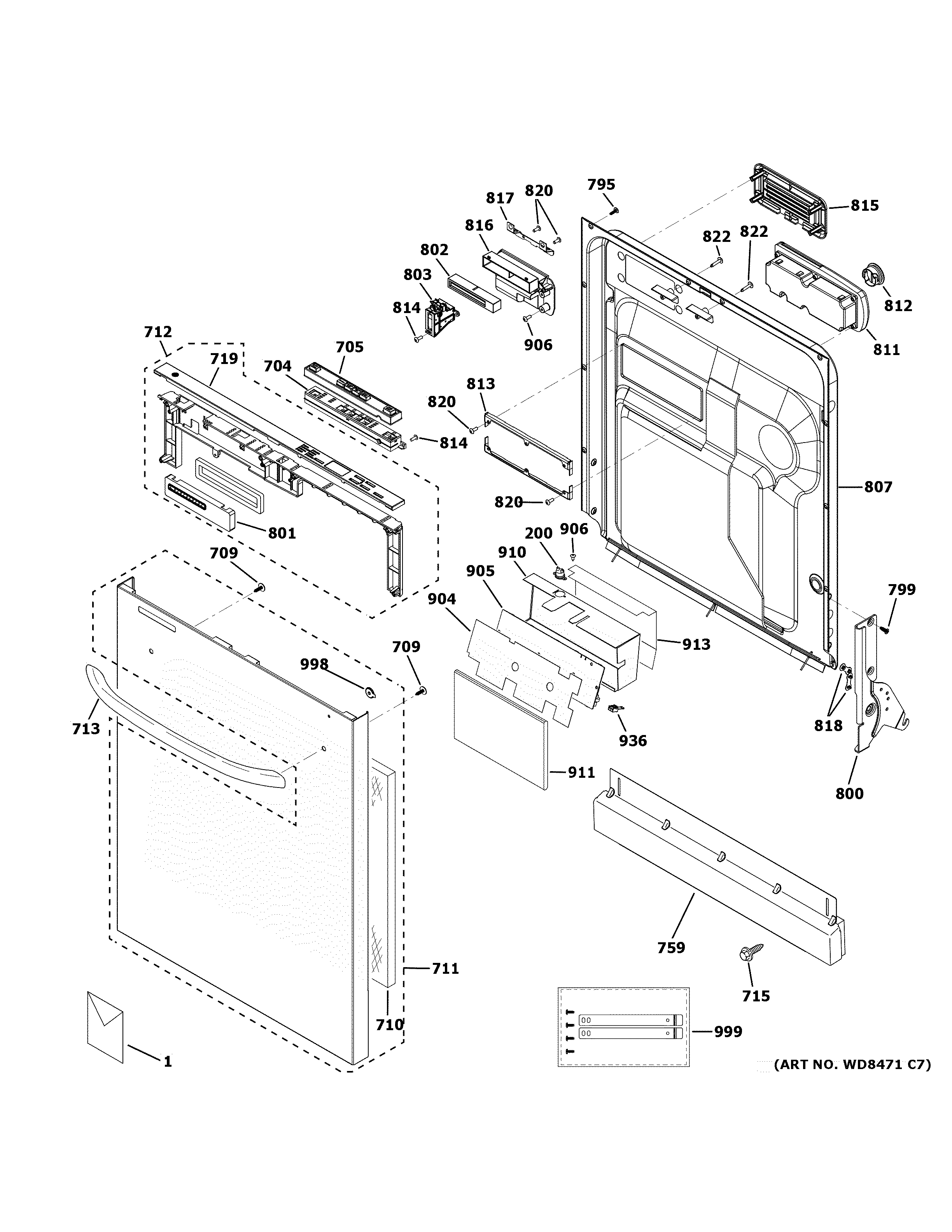 Escutcheon & door assembly