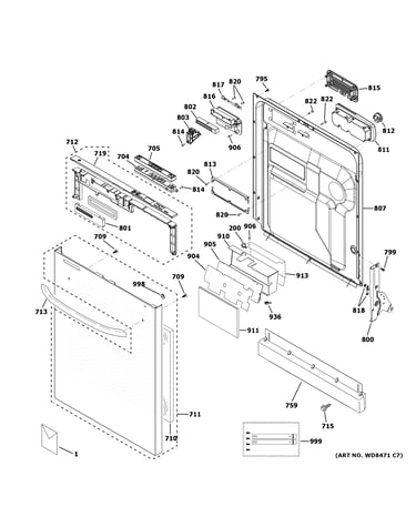 Escutcheon & door assembly