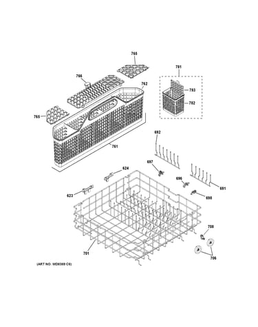 Lower rack assembly