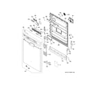 GE GDF610PGJ0WW escutcheon & door assembly diagram