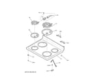 GE JB258DM1WW cooktop diagram