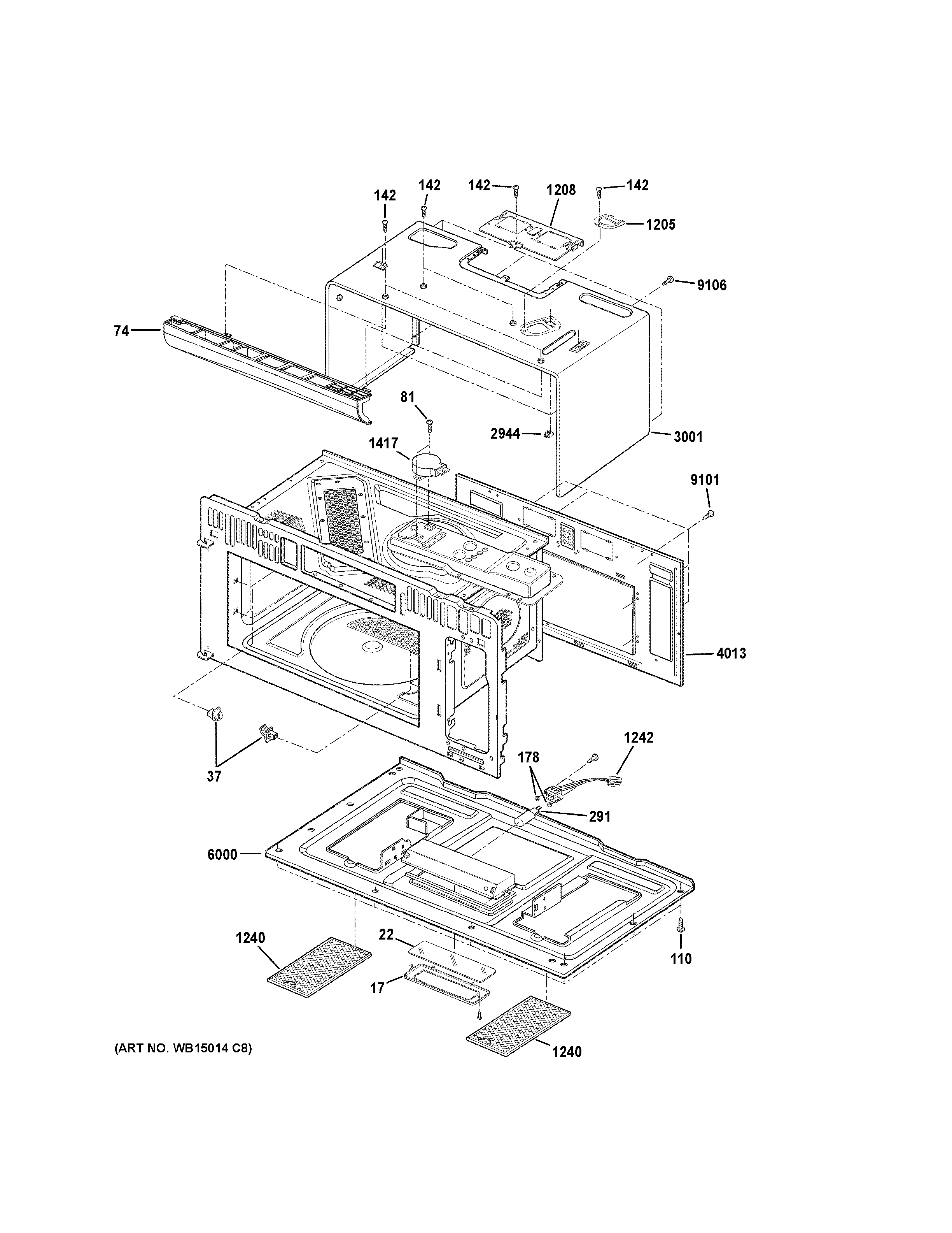 Oven cavity parts