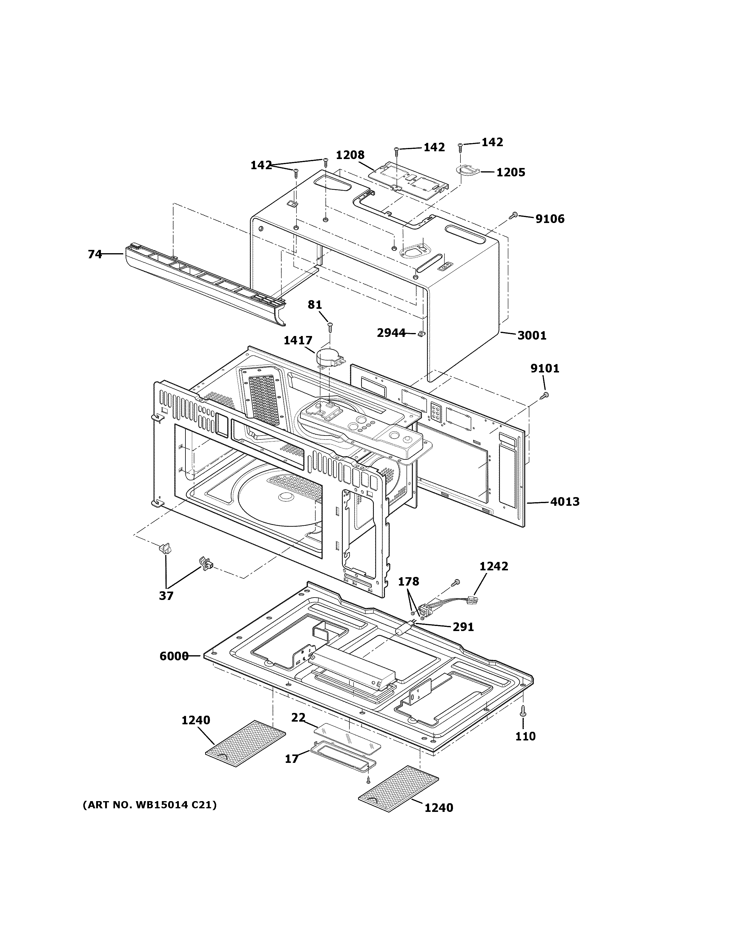 Oven cavity parts
