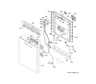 GE CDT845M5N0S5 escutcheon & door assembly diagram