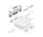 GE CDT845M5N3S5 lower rack assembly diagram