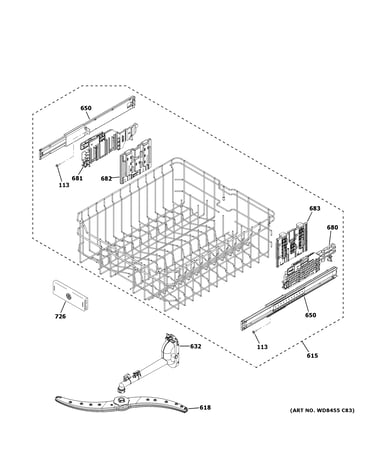 Upper rack assembly