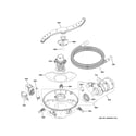 GE GDF510PGM4WW motor, sump & filter assembly diagram