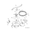 GE GDF510PGM5BB motor, sump & filter assembly diagram