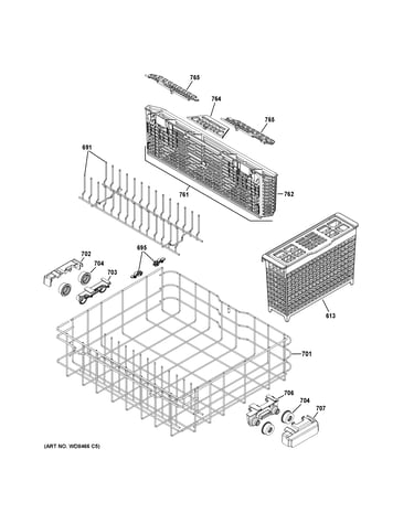 Lower rack assembly