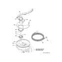 GE GDF610PGJ6WW sump & filter assembly diagram
