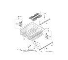 GE GDF620HGJ6WW upper rack assembly diagram