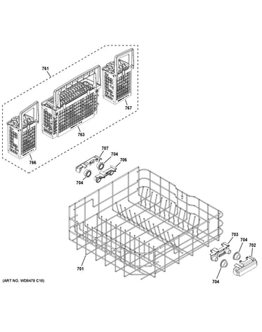 Lower rack assembly