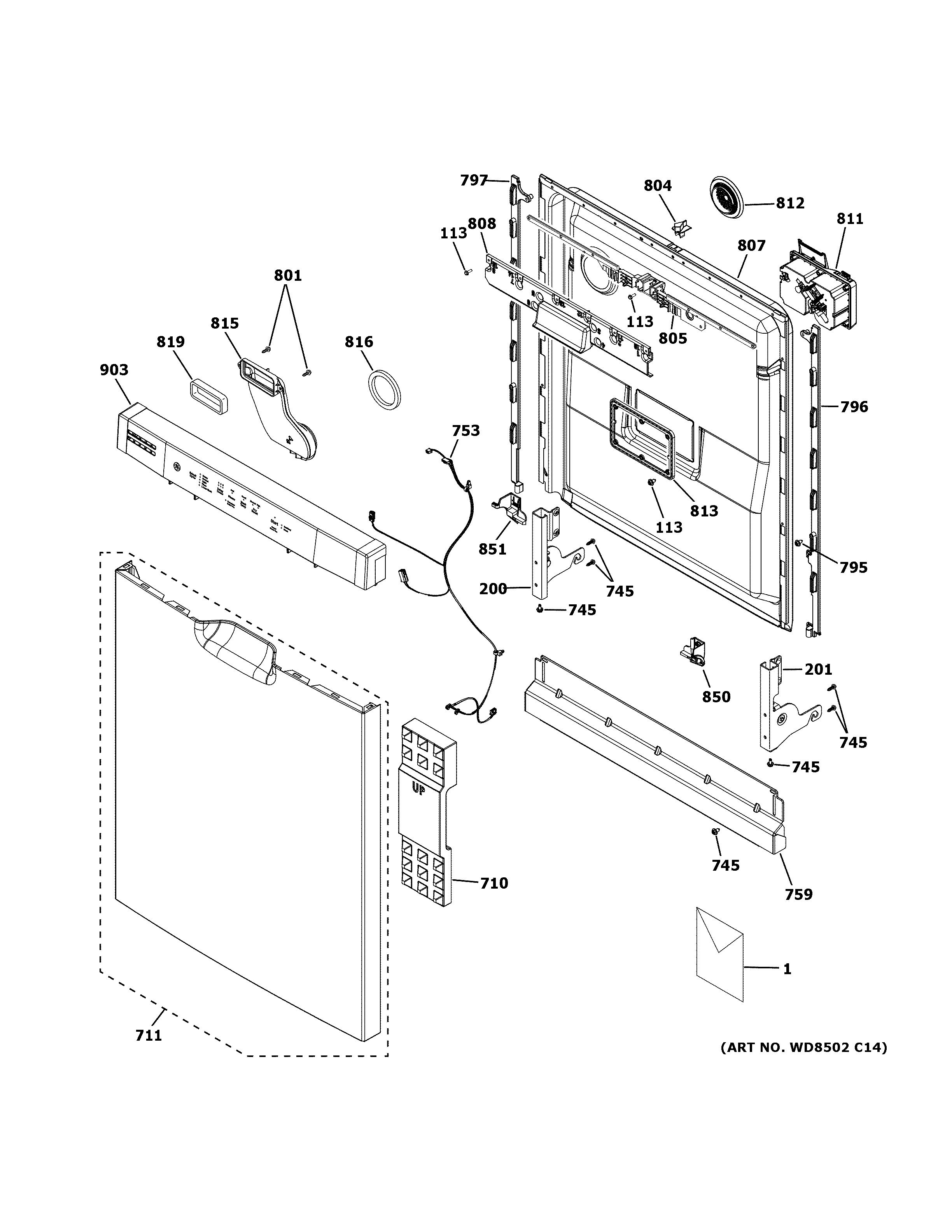 Escutcheon & door assembly