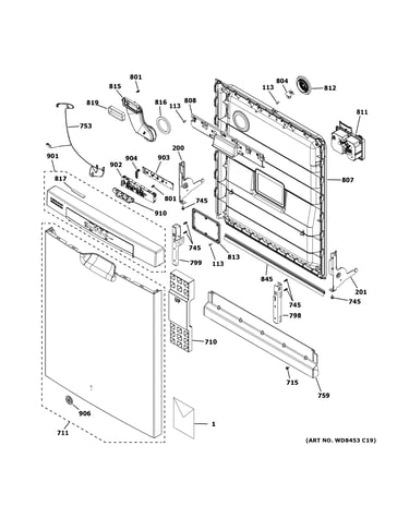 Escutcheon & door assembly