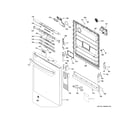 GE GDT545PGJ6BB escutcheon & door assembly diagram