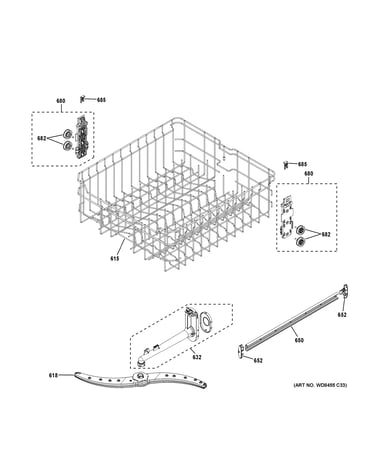 Upper rack assembly