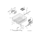 GE GDF650SMJ5ES upper rack assembly diagram