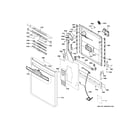 GE GDP615HYN0FS escutcheon & door assembly diagram