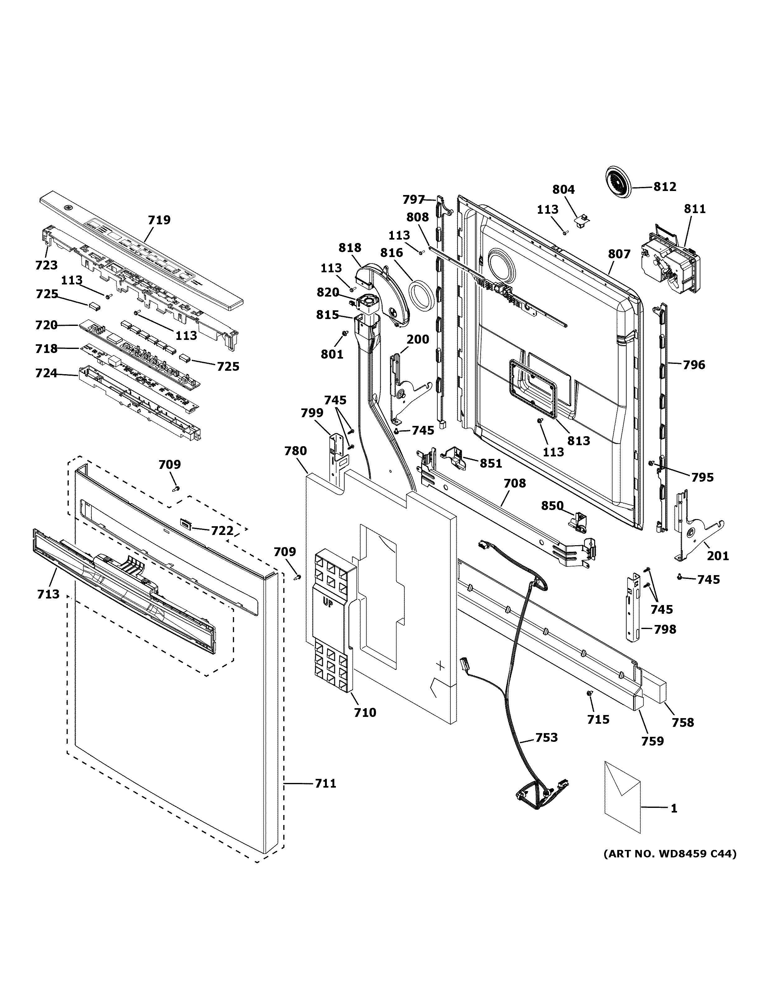 Escutcheon & door assembly