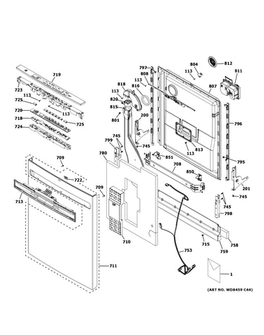 Escutcheon & door assembly