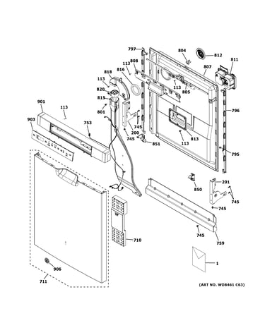 Escutcheon & door assembly