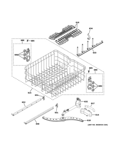 Upper rack assembly