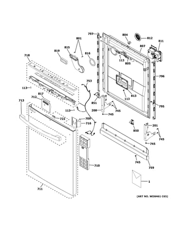 Escutcheon & door assembly