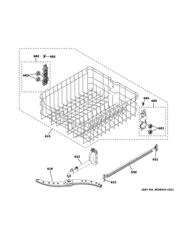 Upper rack assembly