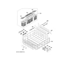 GE GDP665SYN0FS lower rack assembly diagram