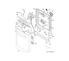 GE PDT715SFN0DS escutcheon & door assembly diagram