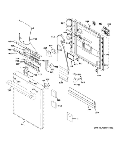 Escutcheon & door assembly